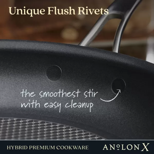 Anolon X Hybrid Nonstick Cookware Frying Pans/Skillet Set, Induction Suitable, 8 Inch, 10 Inch, and 12 Inch - Charcoal Gray