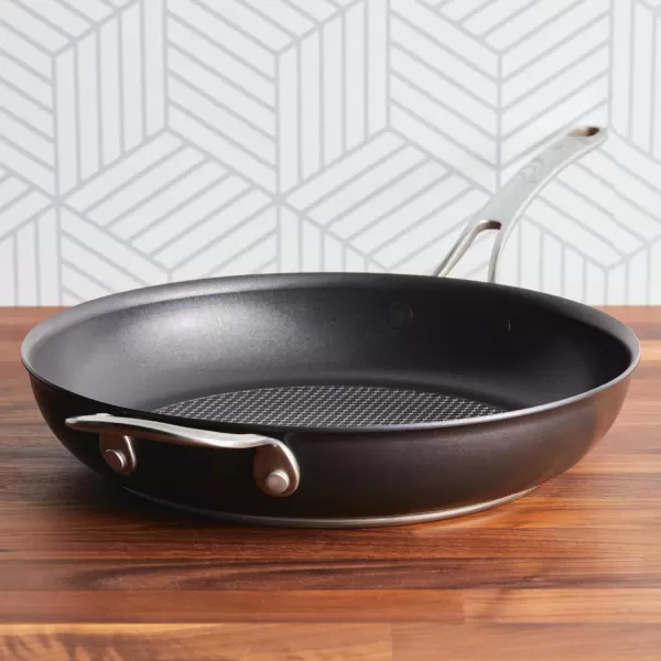 Anolon X Hybrid Nonstick Cookware Frying Pans/Skillet Set, Induction Suitable, 8 Inch, 10 Inch, and 12 Inch - Charcoal Gray