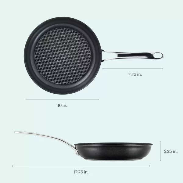 Anolon X Hybrid Nonstick Cookware Frying Pans/Skillet Set, Induction Suitable, 8 Inch, 10 Inch, and 12 Inch - Charcoal Gray