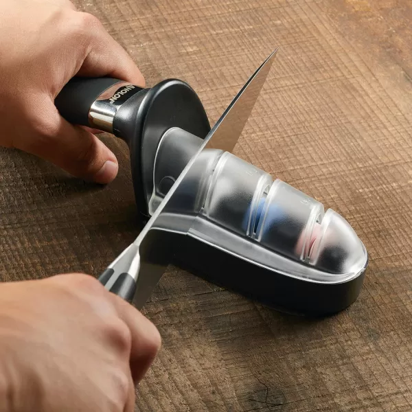 Anolon AlwaysSharp Japanese Steel Knife Block Set with Built-In Sharpener, 8 Piece