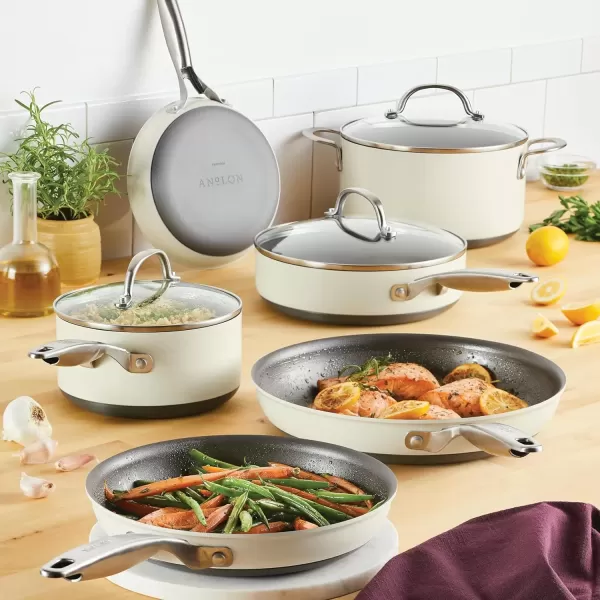 imageAnolon Achieve Hard Anodized Nonstick Saut Pan with Lid 3 Quart  CreamCream