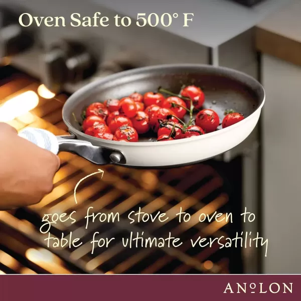 imageAnolon Achieve Hard Anodized Nonstick Saut Pan with Lid 3 Quart  CreamCream