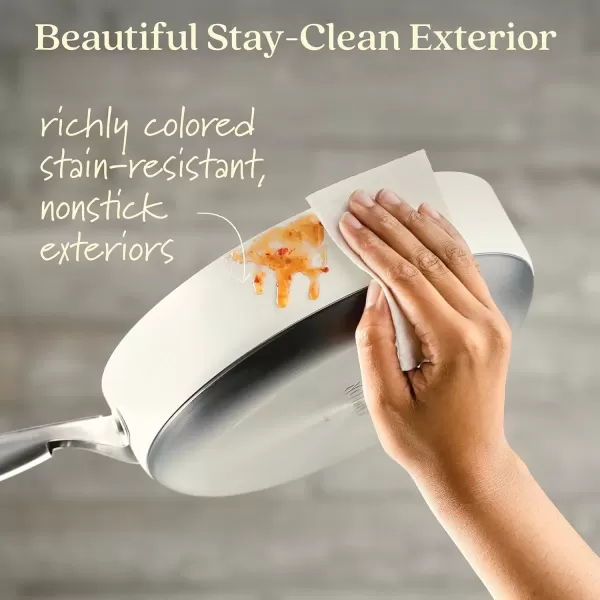 imageAnolon Achieve Hard Anodized Nonstick Saut Pan with Lid 3 Quart  CreamCream