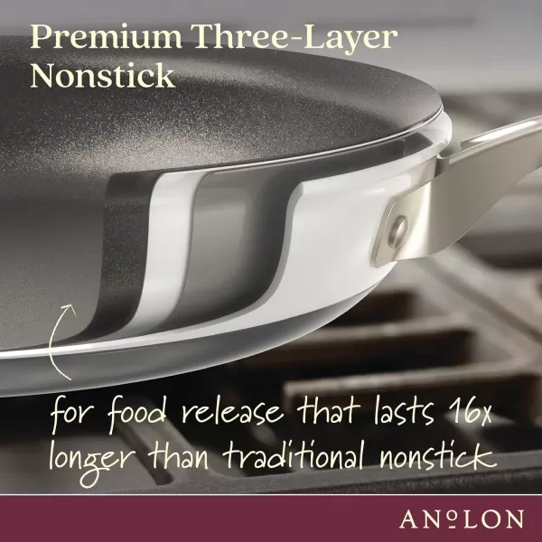 imageAnolon Achieve Hard Anodized Nonstick Saut Pan with Lid 3 Quart  CreamCream