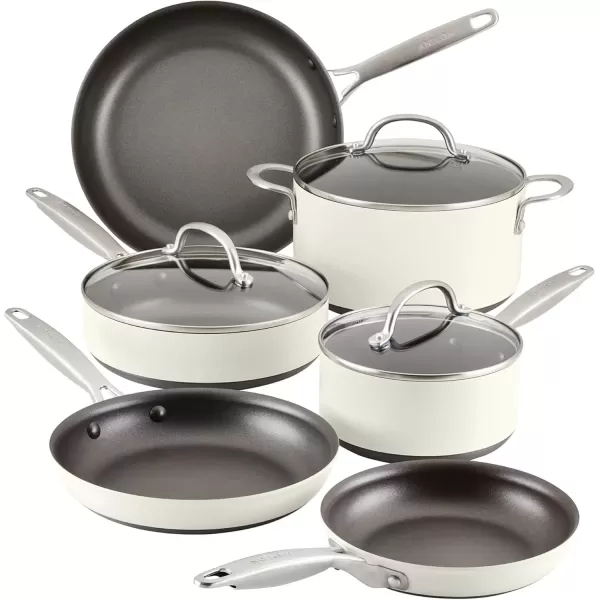 imageAnolon Achieve Hard Anodized Nonstick Saut Pan with Lid 3 Quart  CreamCream