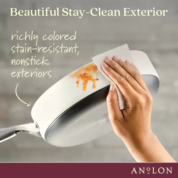 imageAnolon Achieve Hard Anodized Nonstick Saut Pan with Lid 3 Quart  CreamCream