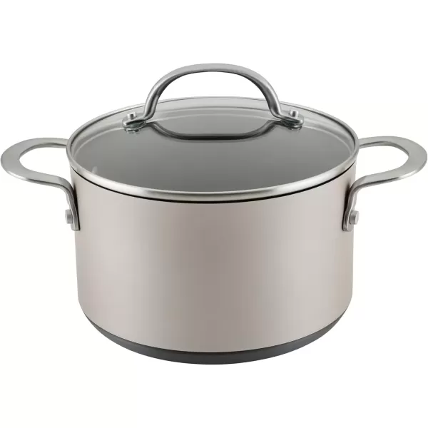 imageAnolon Achieve Hard Anodized Nonstick Saut Pan with Lid 3 Quart  CreamSilver