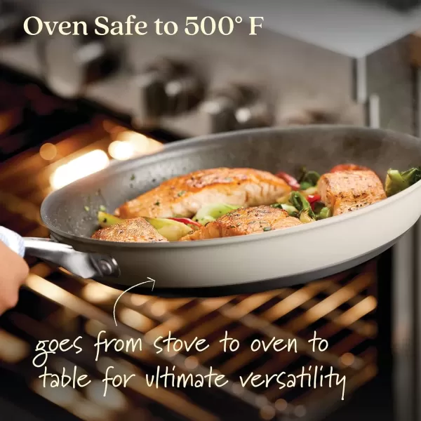 imageAnolon Achieve Hard Anodized Nonstick Saut Pan with Lid 3 Quart  CreamSilver