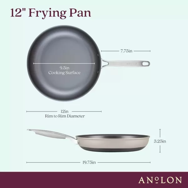 imageAnolon Achieve Hard Anodized Nonstick Saut Pan with Lid 3 Quart  CreamSilver