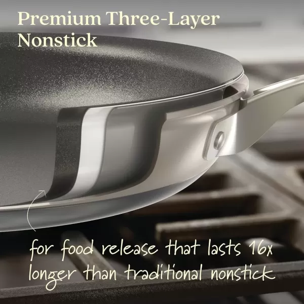 imageAnolon Achieve Hard Anodized Nonstick Saut Pan with Lid 3 Quart  CreamSilver