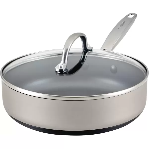 imageAnolon Achieve Hard Anodized Nonstick Saut Pan with Lid 3 Quart  CreamSilver