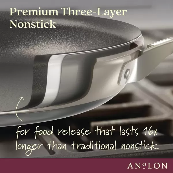 imageAnolon Achieve Hard Anodized Nonstick Saut Pan with Lid 3 Quart  CreamSilver
