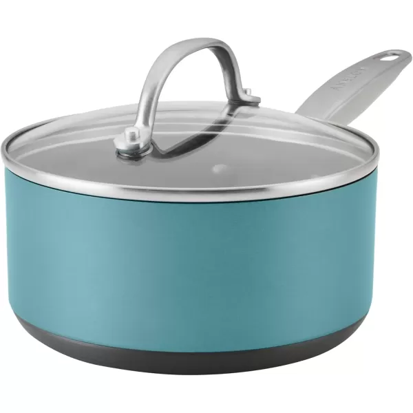 imageAnolon Achieve Hard Anodized Nonstick Saut Pan with Lid 3 Quart  CreamTeal