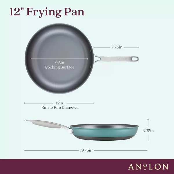 imageAnolon Achieve Hard Anodized Nonstick Saut Pan with Lid 3 Quart  CreamTeal