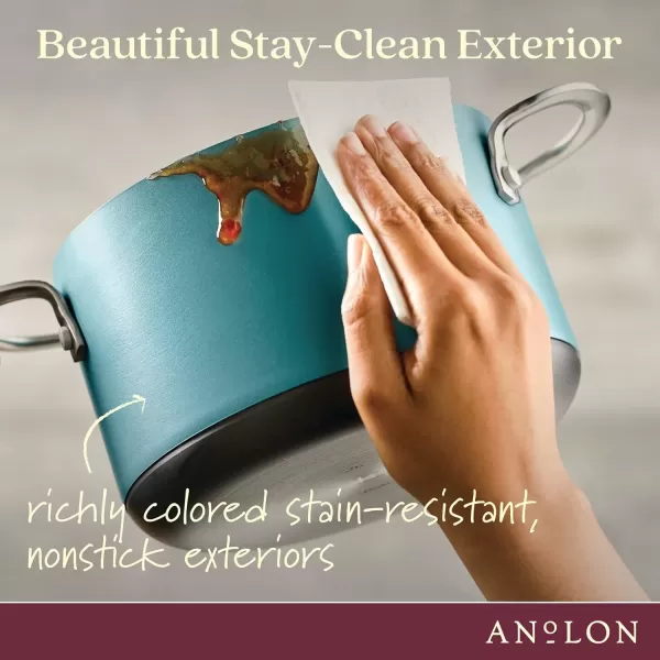 imageAnolon Achieve Hard Anodized Nonstick Saut Pan with Lid 3 Quart  CreamTeal