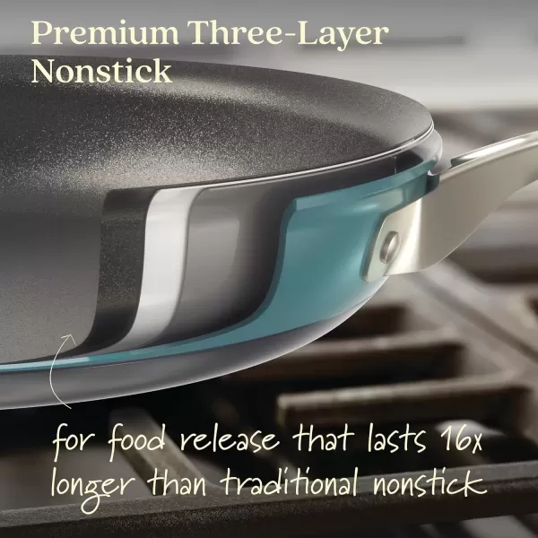 imageAnolon Achieve Hard Anodized Nonstick Saut Pan with Lid 3 Quart  CreamTeal