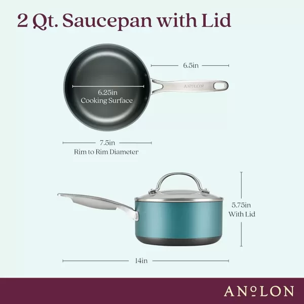 imageAnolon Achieve Hard Anodized Nonstick Saut Pan with Lid 3 Quart  CreamTeal