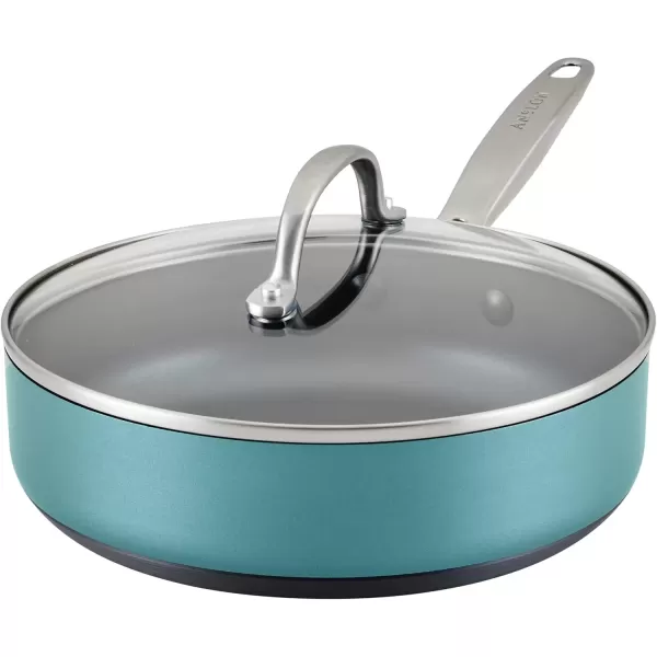 imageAnolon Achieve Hard Anodized Nonstick Saut Pan with Lid 3 Quart  CreamTeal