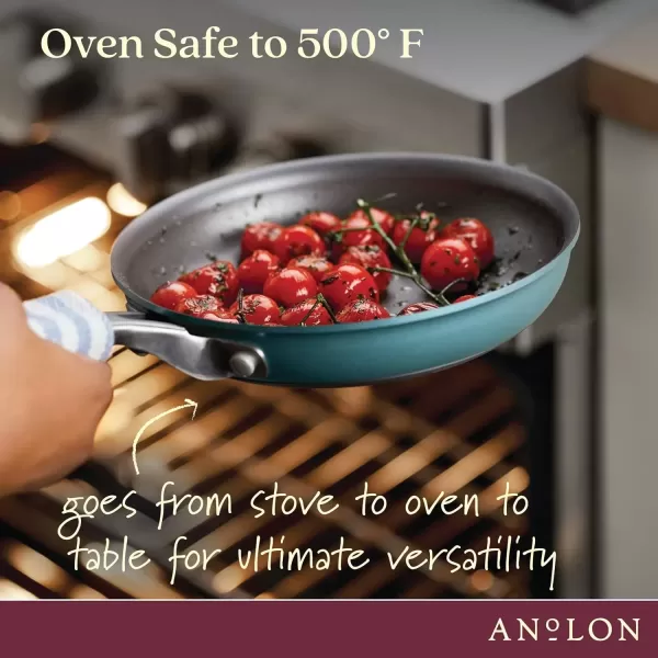 imageAnolon Achieve Hard Anodized Nonstick Saut Pan with Lid 3 Quart  CreamTeal