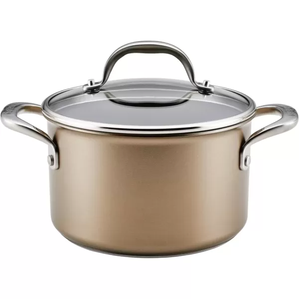 imageAnolon Ascend Hard Anodized Nonstick Frying PanSkillet  Good for All Stovetops Gas Glass Top Electric ampamp Induction Dishwasher ampamp Oven Safe with Stainless Steel Handle 12 Inch  BronzeSaucepan 4 Quart