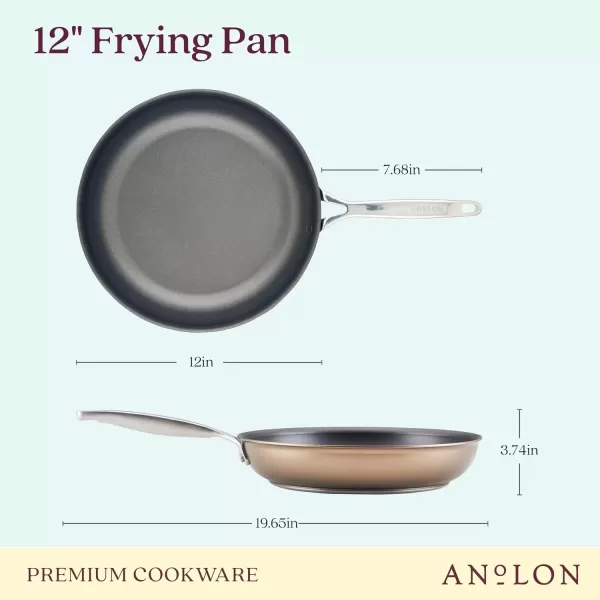imageAnolon Ascend Hard Anodized Nonstick Frying PanSkillet  Good for All Stovetops Gas Glass Top Electric ampamp Induction Dishwasher ampamp Oven Safe with Stainless Steel Handle 12 Inch  BronzeSkillet 12 Inch