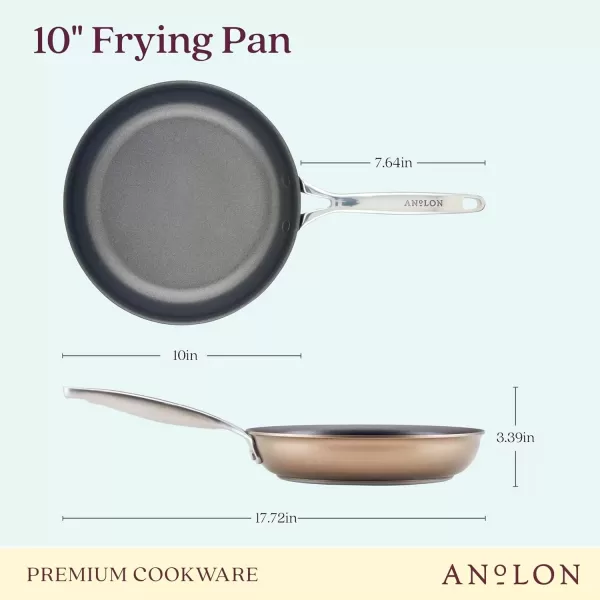 imageAnolon Ascend Hard Anodized Nonstick Frying PanSkillet  Good for All Stovetops Gas Glass Top Electric ampamp Induction Dishwasher ampamp Oven Safe with Stainless Steel Handle 12 Inch  BronzeSkillet 10 Inch
