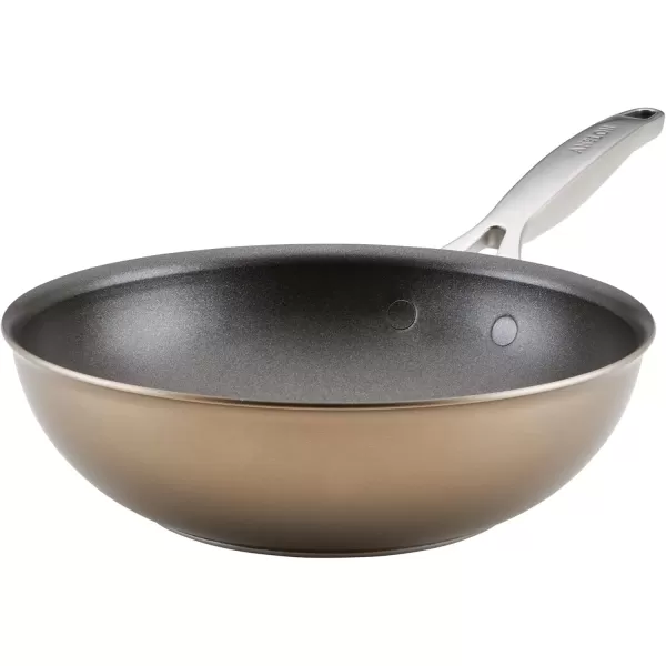 imageAnolon Ascend Hard Anodized Nonstick Frying PanSkillet  Good for All Stovetops Gas Glass Top Electric ampamp Induction Dishwasher ampamp Oven Safe with Stainless Steel Handle 12 Inch  BronzeStir Fry Pan 10 Inch