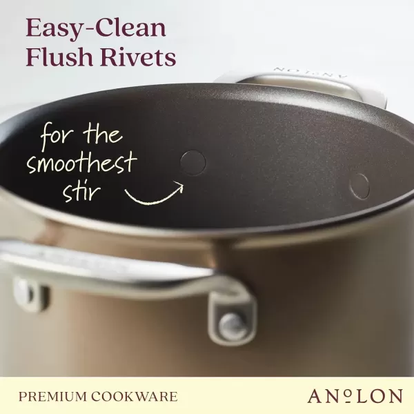 imageAnolon Ascend Hard Anodized Nonstick Frying PanSkillet  Good for All Stovetops Gas Glass Top Electric ampamp Induction Dishwasher ampamp Oven Safe with Stainless Steel Handle 12 Inch  BronzeSaucepan 4 Quart