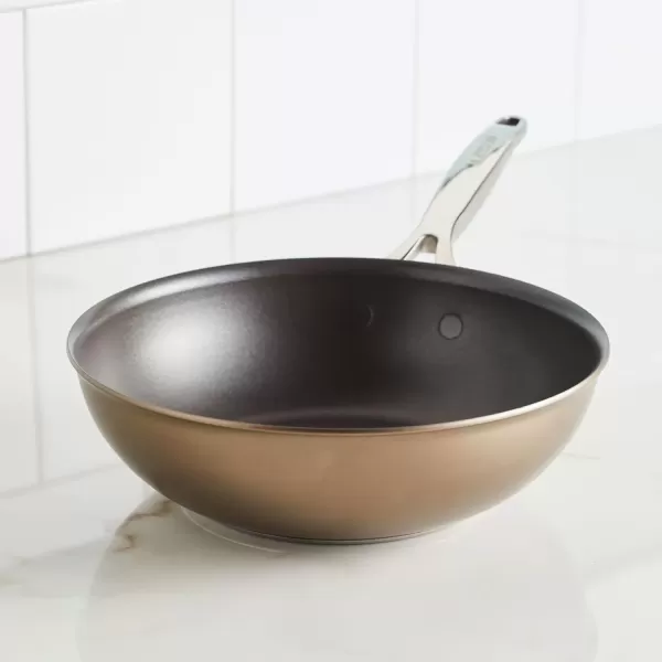 imageAnolon Ascend Hard Anodized Nonstick Frying PanSkillet  Good for All Stovetops Gas Glass Top Electric ampamp Induction Dishwasher ampamp Oven Safe with Stainless Steel Handle 12 Inch  BronzeStir Fry Pan 10 Inch