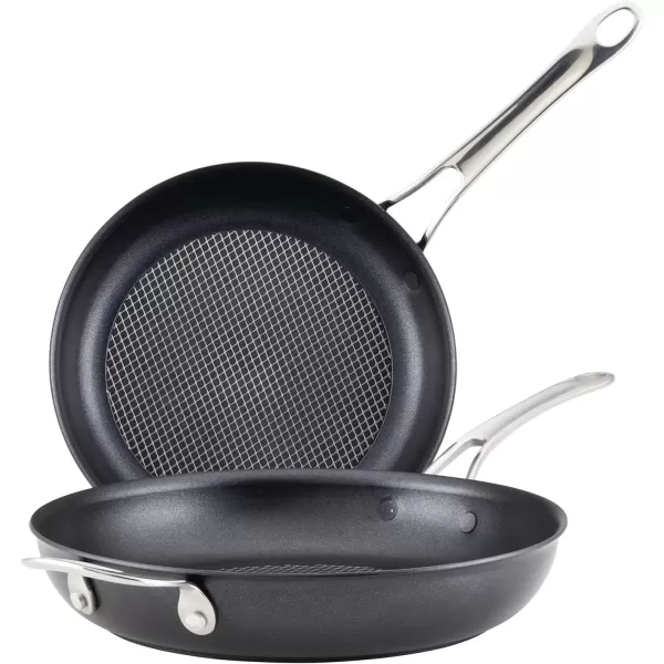 imageAnolon X Hybrid Nonstick Induction Frying PansSkillet Set 10 Inch and 12 Inch Dark GraySkillet Set 10 Inch  12 Inch