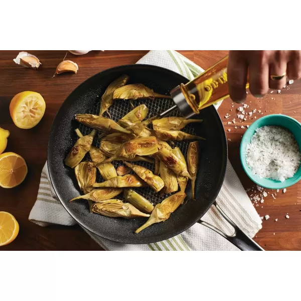 imageAnolon X Hybrid Nonstick Induction Frying PansSkillet Set 10 Inch and 12 Inch Dark GraySkillet Set 10 Inch  12 Inch