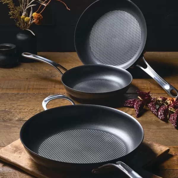 imageAnolon X Hybrid Nonstick Induction Frying PansSkillet Set 10 Inch and 12 Inch Dark GraySkillet Set 8 Inch  10 Inch  12 Inch