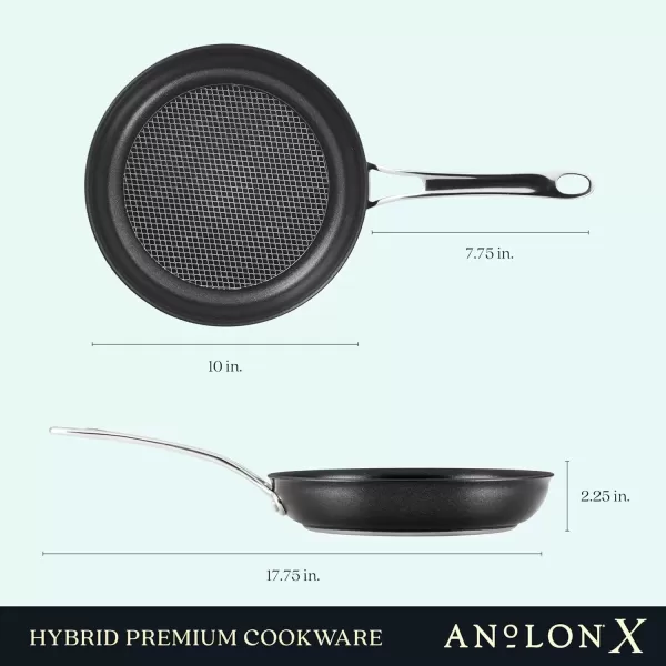 imageAnolon X Hybrid Nonstick Induction Frying PansSkillet Set 10 Inch and 12 Inch Dark GraySkillet Set 8 Inch  10 Inch  12 Inch