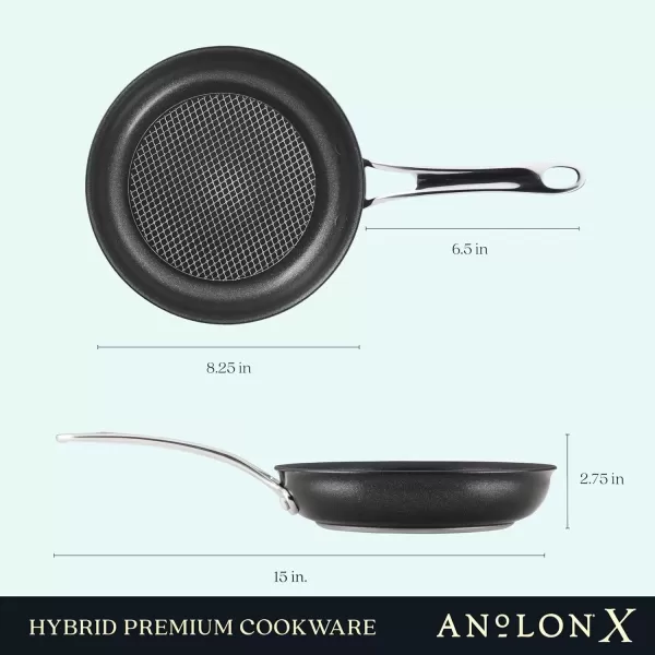 imageAnolon X Hybrid Nonstick Induction Frying PansSkillet Set 10 Inch and 12 Inch Dark GraySkillet Set 8 Inch  10 Inch  12 Inch