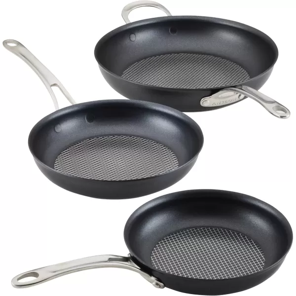 imageAnolon X Hybrid Nonstick Induction Frying PansSkillet Set 10 Inch and 12 Inch Dark GraySkillet Set 8 Inch  10 Inch  12 Inch