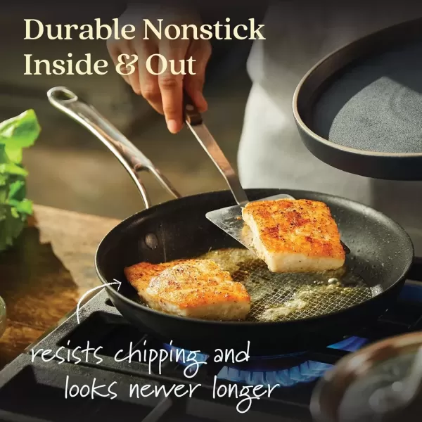 imageAnolon X Hybrid Nonstick Induction Frying PansSkillet Set 10 Inch and 12 Inch Dark GraySkillet Set 825 Inch  10 Inch