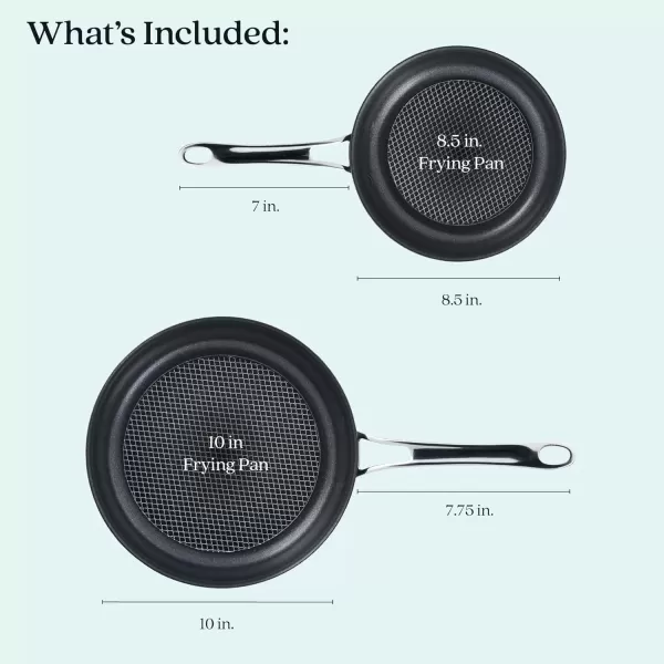 imageAnolon X Hybrid Nonstick Induction Frying PansSkillet Set 10 Inch and 12 Inch Dark GraySkillet Set 825 Inch  10 Inch