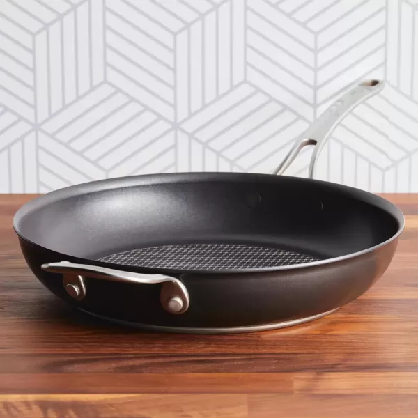 imageAnolon X Hybrid Nonstick Induction Frying PansSkillet Set 10 Inch and 12 Inch Dark GraySkillet w Helper Handle 12 Inch