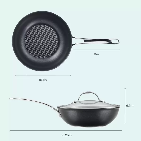 imageAnolon X Hybrid Nonstick Induction Frying PansSkillet Set 10 Inch and 12 Inch Dark GrayStir Fry 10 Inch