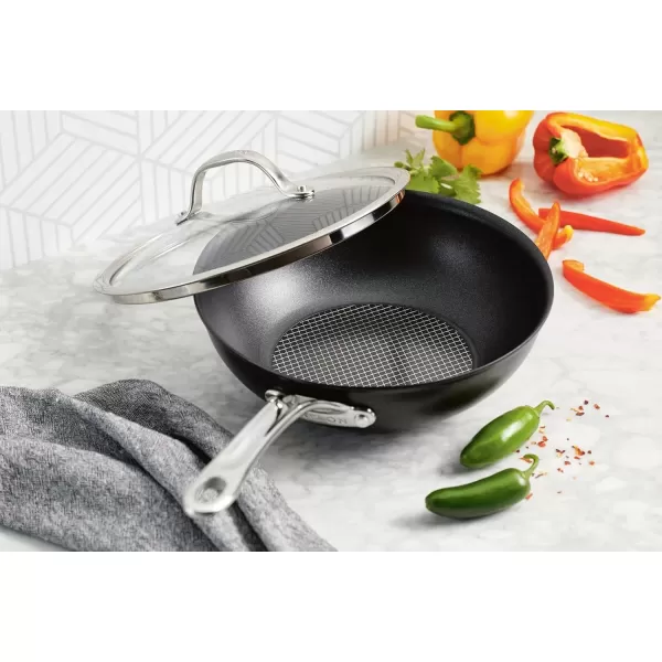 imageAnolon X Hybrid Nonstick Induction Frying PansSkillet Set 10 Inch and 12 Inch Dark GrayStir Fry 10 Inch