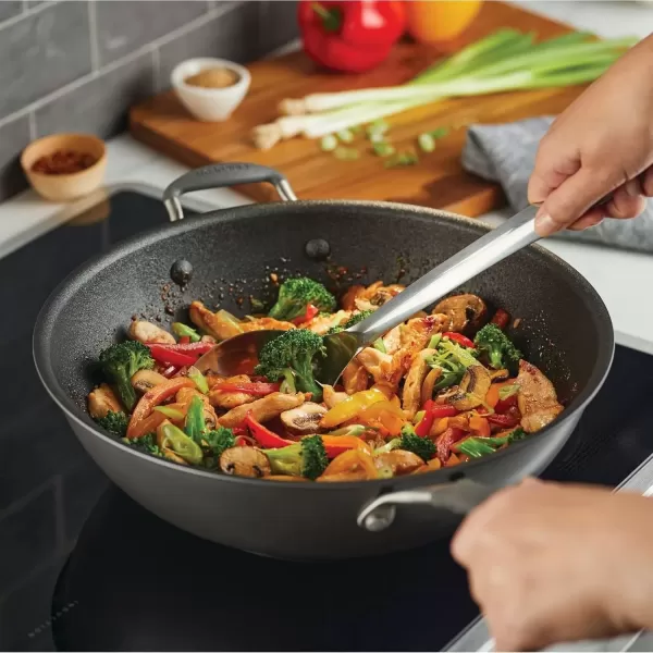 imageCirculon A1 Series with ScratchDefense Technology Nonstick Induction Frying PansSkillet Set 85 Inch and 10 Inch  Graphite Skillet Set 85quot ampamp 10quotStirfry w Helper Handle 1325