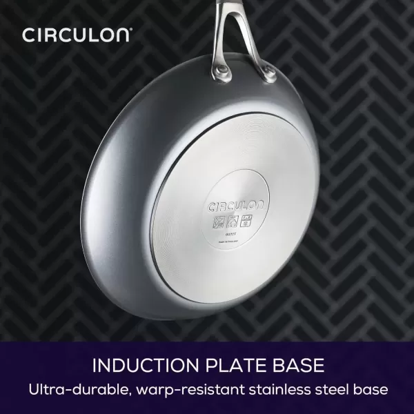 imageCirculon A1 Series with ScratchDefense Technology Nonstick Induction Frying PansSkillet Set 85 Inch and 10 Inch  Graphite Skillet Set 85quot ampamp 10quotStirfry w Helper Handle 1325