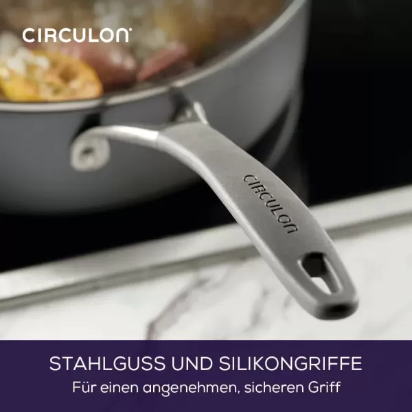 imageCirculon A1 Series with ScratchDefense Technology Nonstick Induction Frying PansSkillet Set 85 Inch and 10 Inch  Graphite Skillet Set 85quot ampamp 10quotSaute 5 Quart