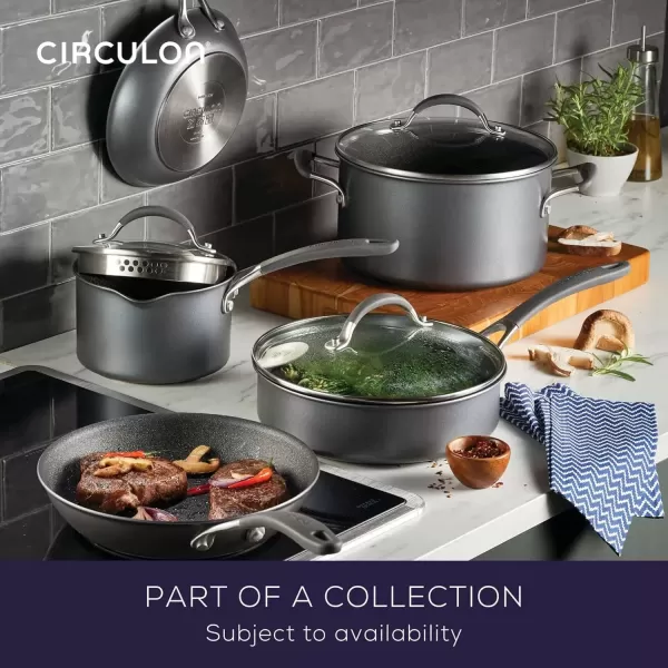imageCirculon A1 Series with ScratchDefense Technology Nonstick Induction Frying PansSkillet Set 85 Inch and 10 Inch  Graphite Skillet Set 85quot ampamp 10quotStirfry w Helper Handle 1325