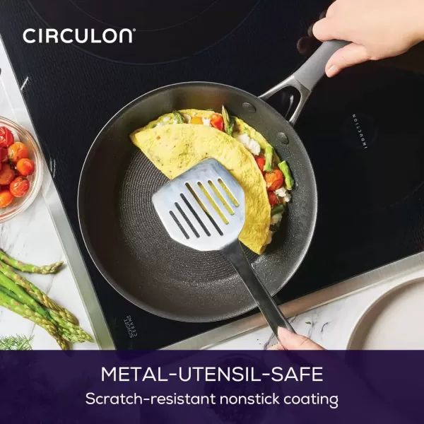 imageCirculon A1 Series with ScratchDefense Technology Nonstick Induction Frying PansSkillet Set 85 Inch and 10 Inch  Graphite Skillet Set 85quot ampamp 10quotSkillet 10