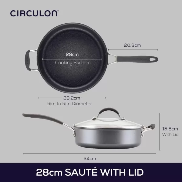 imageCirculon A1 Series with ScratchDefense Technology Nonstick Induction Frying PansSkillet Set 85 Inch and 10 Inch  Graphite Skillet Set 85quot ampamp 10quotSaute 5 Quart