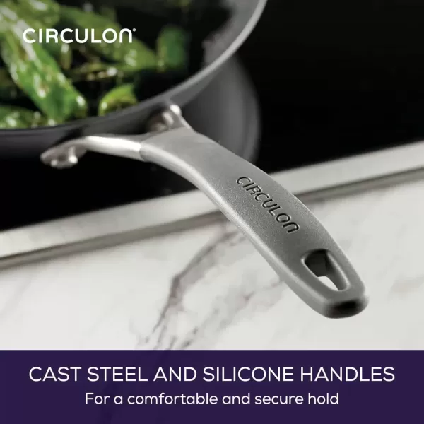 imageCirculon A1 Series with ScratchDefense Technology Nonstick Induction Frying PansSkillet Set 85 Inch and 10 Inch  Graphite Skillet Set 85quot ampamp 10quotSkillet 10
