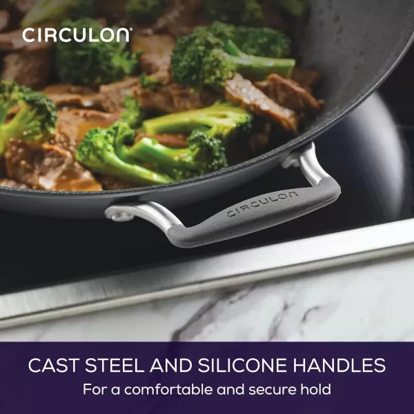 imageCirculon A1 Series with ScratchDefense Technology Nonstick Induction Frying PansSkillet Set 85 Inch and 10 Inch  Graphite Skillet Set 85quot ampamp 10quotWok 14