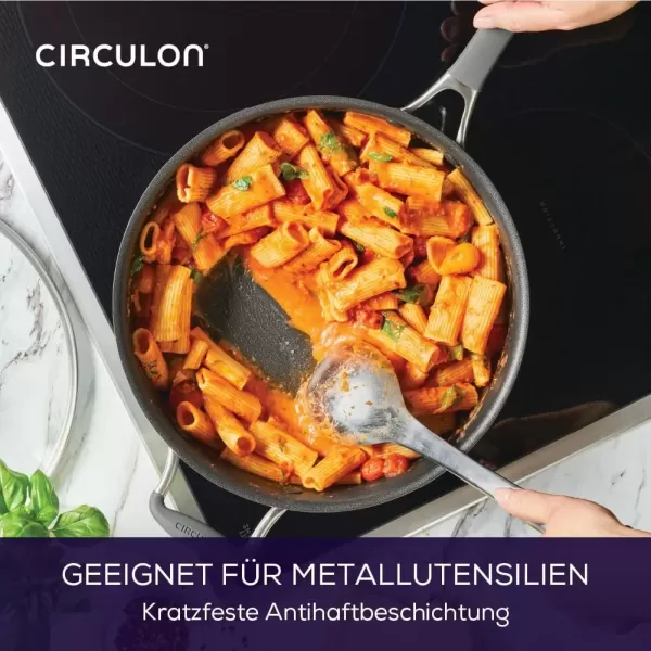 imageCirculon A1 Series with ScratchDefense Technology Nonstick Induction Frying PansSkillet Set 85 Inch and 10 Inch  Graphite Skillet Set 85quot ampamp 10quotSaute 5 Quart