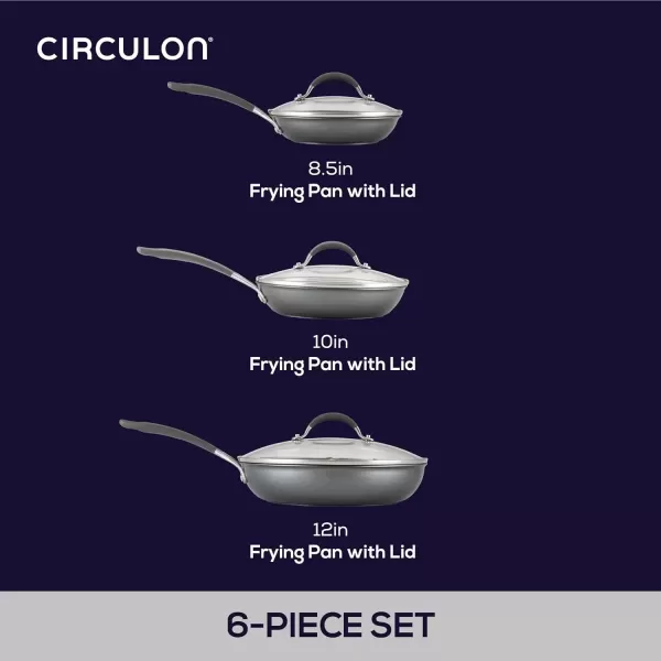 imageCirculon A1 Series with ScratchDefense Technology Nonstick Induction Frying PansSkillet Set 85 Inch and 10 Inch  Graphite Skillet Set 85quot ampamp 10quotSkillet Set w Lid 85  10  12